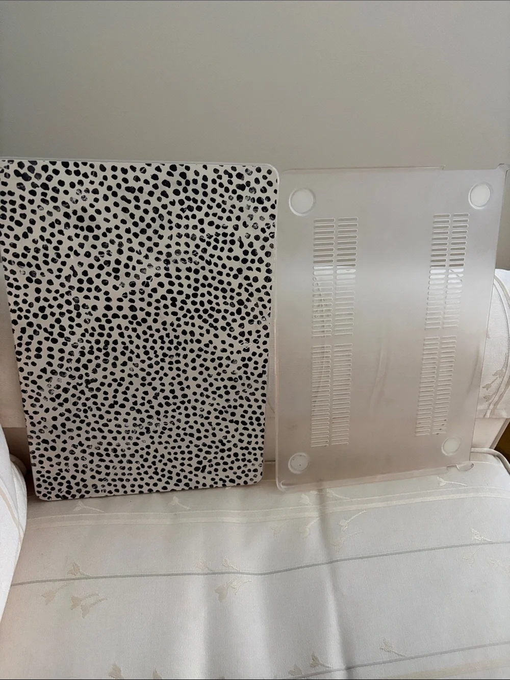 Set of Tech Accessories in Black & White Leopard
